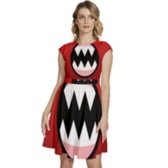 Funny Angry Cap Sleeve High Waist Dress by Ket1n9