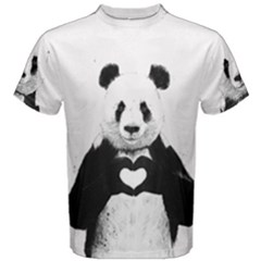 Panda Love Heart Men s Cotton T-shirt by Ket1n9