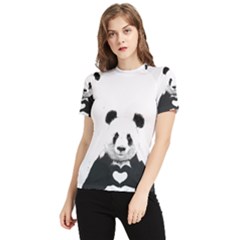 Panda Love Heart Women s Short Sleeve Rash Guard by Ket1n9