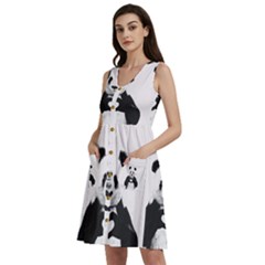 Panda Love Heart Sleeveless Dress With Pocket by Ket1n9