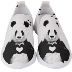 Panda Love Heart Kids  Slip On Sneakers by Ket1n9