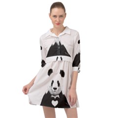 Panda Love Heart Mini Skater Shirt Dress by Ket1n9