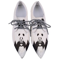 Panda Love Heart Pointed Oxford Shoes by Ket1n9