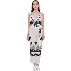 Panda Love Heart V-neck Camisole Jumpsuit by Ket1n9