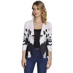 Panda Love Heart Women s One-button 3/4 Sleeve Short Jacket by Ket1n9