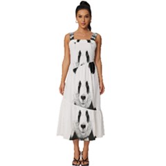 Panda Love Heart Square Neckline Tiered Midi Dress by Ket1n9