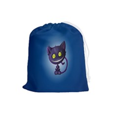 Cats Funny Drawstring Pouch (large) by Ket1n9