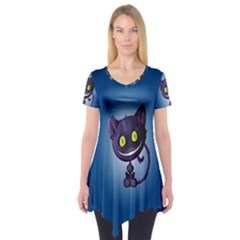 Cats Funny Short Sleeve Tunic  by Ket1n9