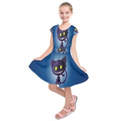 Cats Funny Kids  Short Sleeve Dress by Ket1n9