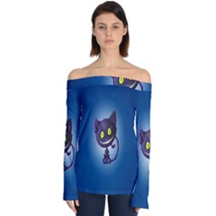 Cats Funny Off Shoulder Long Sleeve Top by Ket1n9