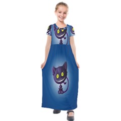 Cats Funny Kids  Short Sleeve Maxi Dress by Ket1n9