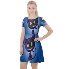 Cats Funny Cap Sleeve Velour Dress  by Ket1n9