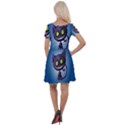 Cats Funny Cap Sleeve Velour Dress  View2