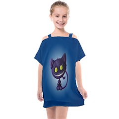 Cats Funny Kids  One Piece Chiffon Dress by Ket1n9