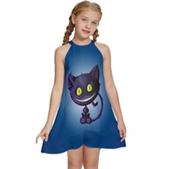 Cats Funny Kids  Halter Collar Waist Tie Chiffon Dress by Ket1n9