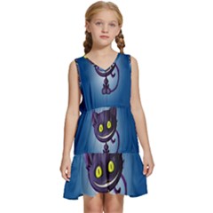 Cats Funny Kids  Sleeveless Tiered Mini Dress by Ket1n9