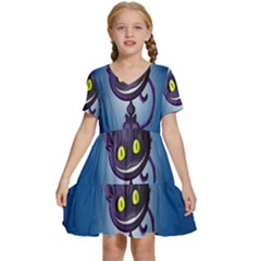 Cats Funny Kids  Short Sleeve Tiered Mini Dress by Ket1n9