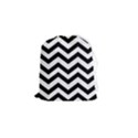 Black And White Chevron Drawstring Pouch (Small) View1