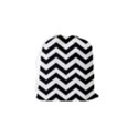 Black And White Chevron Drawstring Pouch (Small) View2