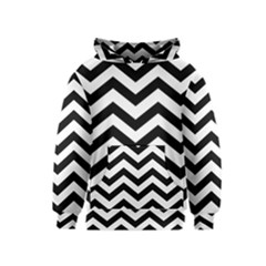 Black And White Chevron Kids  Pullover Hoodie by Ket1n9