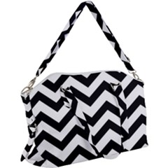 Black And White Chevron Canvas Crossbody Bag by Ket1n9