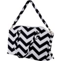 Black And White Chevron Canvas Crossbody Bag View2