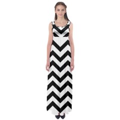 Black And White Chevron Empire Waist Maxi Dress by Ket1n9