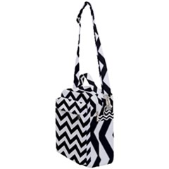 Black And White Chevron Crossbody Day Bag by Ket1n9