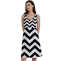 Black And White Chevron Classic Skater Dress View1