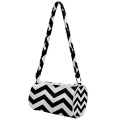 Black And White Chevron Mini Cylinder Bag by Ket1n9