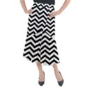 Black And White Chevron Midi Mermaid Skirt View1