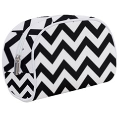 Black And White Chevron Make Up Case (medium) by Ket1n9