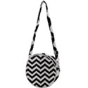 Black And White Chevron Crossbody Circle Bag View1