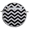 Black And White Chevron Crossbody Circle Bag View2