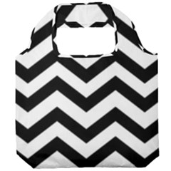 Black And White Chevron Foldable Grocery Recycle Bag by Ket1n9