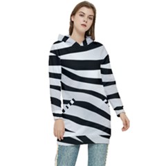 White Tiger Skin Women s Long Oversized Pullover Hoodie by Ket1n9