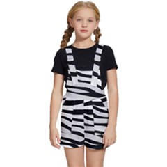 White Tiger Skin Kids  Short Overalls