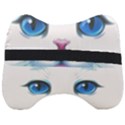 Cute White Cat Blue Eyes Face Head Support Cushion View2