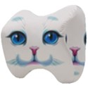 Cute White Cat Blue Eyes Face Head Support Cushion View4