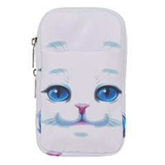 Cute White Cat Blue Eyes Face Waist Pouch (large) by Ket1n9