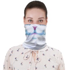 Cute White Cat Blue Eyes Face Face Covering Bandana (adult) by Ket1n9