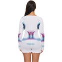 Cute White Cat Blue Eyes Face Long Sleeve Boyleg Swimsuit View4