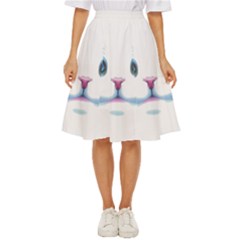 Cute White Cat Blue Eyes Face Classic Short Skirt by Ket1n9