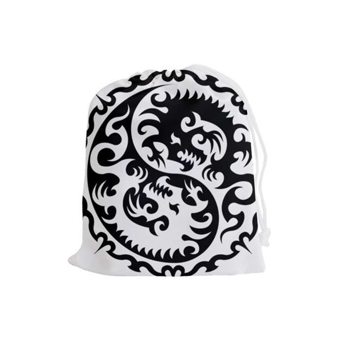 Ying Yang Tattoo Drawstring Pouch (Large)