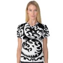 Ying Yang Tattoo V-Neck Sport Mesh T-Shirt View1