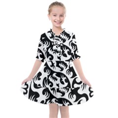 Ying Yang Tattoo Kids  All Frills Chiffon Dress by Ket1n9