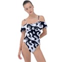 Ying Yang Tattoo Frill Detail One Piece Swimsuit View1