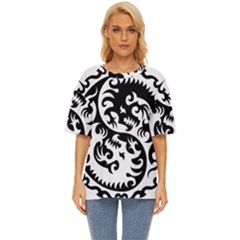 Ying Yang Tattoo Oversized Basic T-shirt by Ket1n9