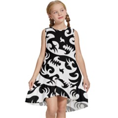 Ying Yang Tattoo Kids  Frill Swing Dress by Ket1n9