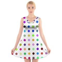 Circle Pattern(1) V-neck Sleeveless Dress by Ket1n9